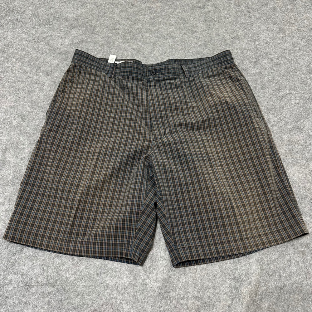 Cutter & Buck Shorts Mens 40 Brown Plaid 9 Inseam Casual Golf Flat Front Stretch